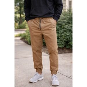 Hurley Tan Khaki Jogger Pants  Drawstring Athletic Casual Tapered Fit Mens XXL‎